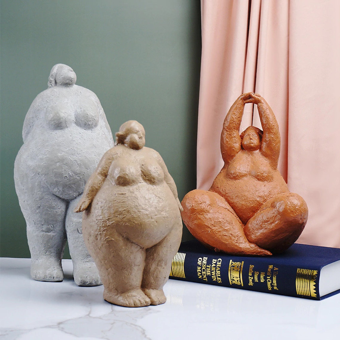 Abstract Fat Lady Figurines Nordic Creative Woman Ornament Etsy