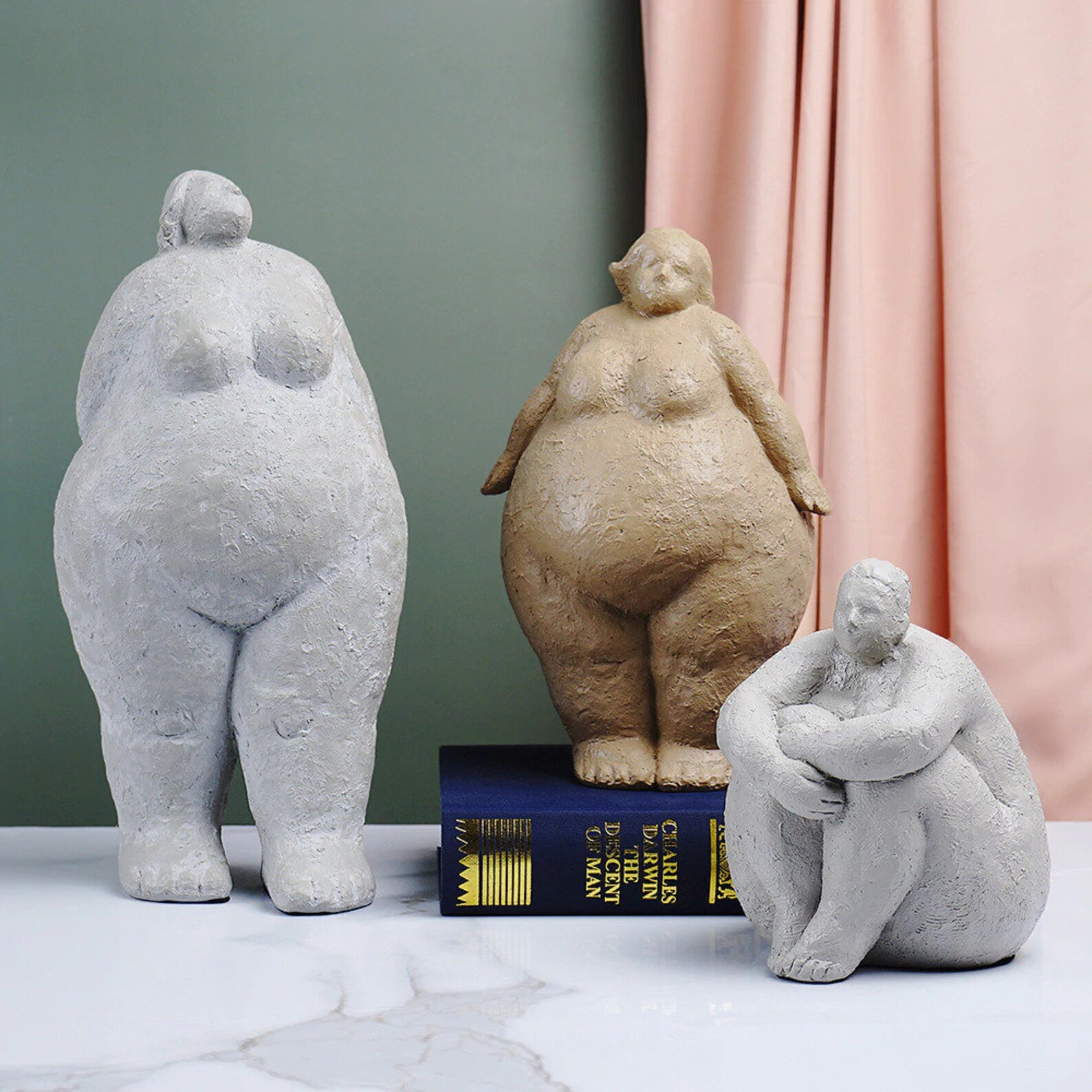 Abstract Fat Lady Figurines Nordic Creative Woman Ornament Etsy