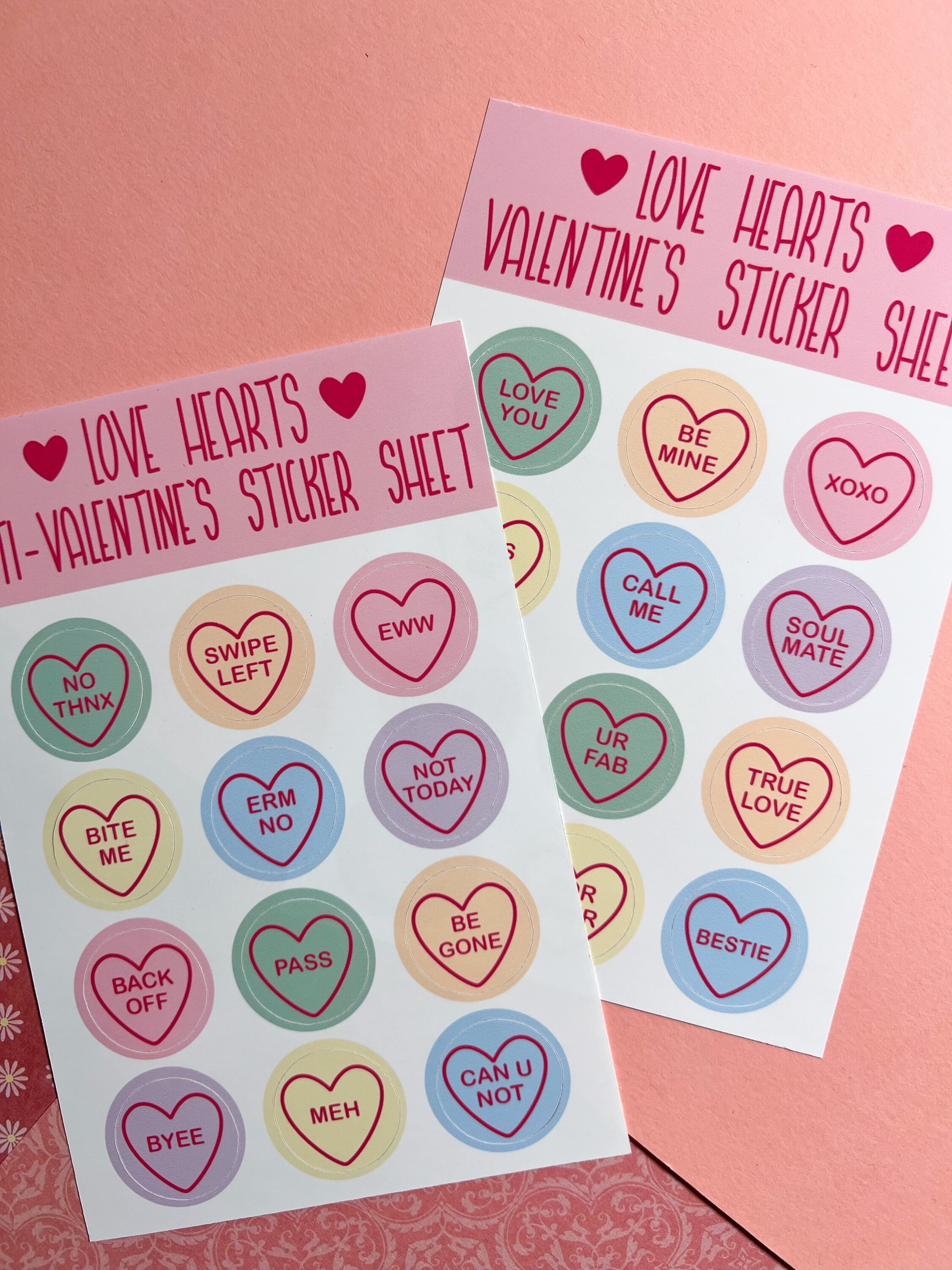 5 PCS Taylor Swift Lover Candy Heart Vinyl Stickers Original Art Durable  Notebook / Laptop Sticker 