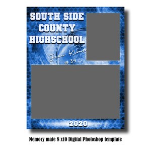 8x10 Memory Mate Digital Photoshop Template - Softball / Sports PSD Photoshop Template - Digital File Only