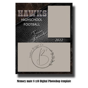 8x10 Memory Mate Digital Photoshop Template - Football / Sports PSD Photoshop Template - Digital File Only