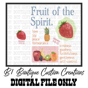 Fruit of the Spirit PNG | Christian Digital Download | Galatians 5:22-23 Fruit of the Spirit PNG | Bible Verse PNG for Shirts, Sublimation