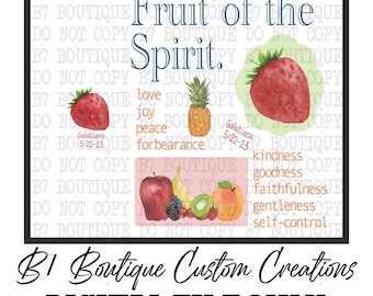 Fruit of the Spirit PNG | Christian Digital Download | Galatians 5:22-23 Fruit of the Spirit PNG | Bible Verse PNG for Shirts, Sublimation