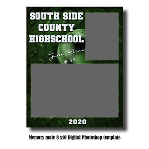 8x10 Memory Mate Digital Photoshop Template - Tennis  / Sports PSD Photoshop Template - Digital File Only