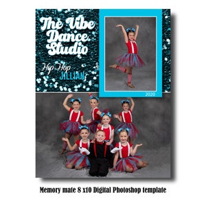 8x10 Memory Mate Digital Photoshop Template - Dance / Sports PSD Photoshop Template - Digital File Only