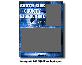 8x10 Memory Mate Digital Photoshop Template - Soccer / Sports PSD Photoshop Template - Digital File Only