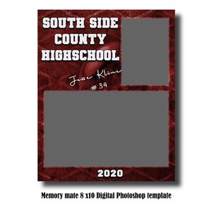 8x10 Memory Mate Digital Photoshop Template - Baseball or Softball / Sports PSD Photoshop Template - Digital File Only
