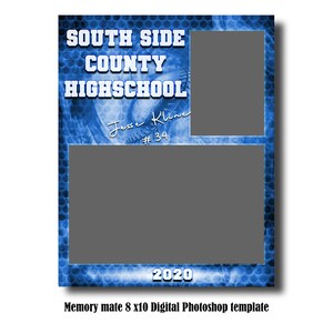 8x10 Memory Mate Digital Photoshop Template - Baseball/ Sports PSD Photoshop Template - Digital File Only