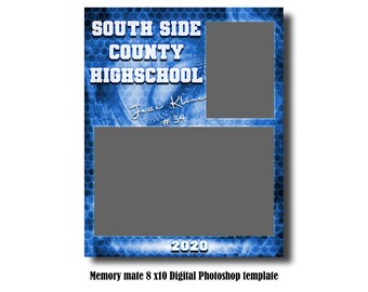 Plantilla de Photoshop digital Memory Mate 8x10 - Plantilla de Photoshop PSD de béisbol/deportes - Sólo archivo digital