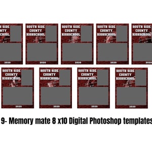 9 Sport Bundle 8x10 Memory Mate Digital Photoshop Templates - PSD Photoshop Template - Digital File Only