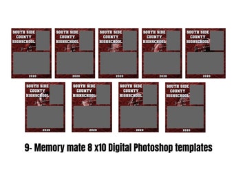 9 Sport Bundle 8x10 Memory Mate Digitale Photoshop-Vorlagen - PSD Photoshop Vorlage - Nur digitale Datei