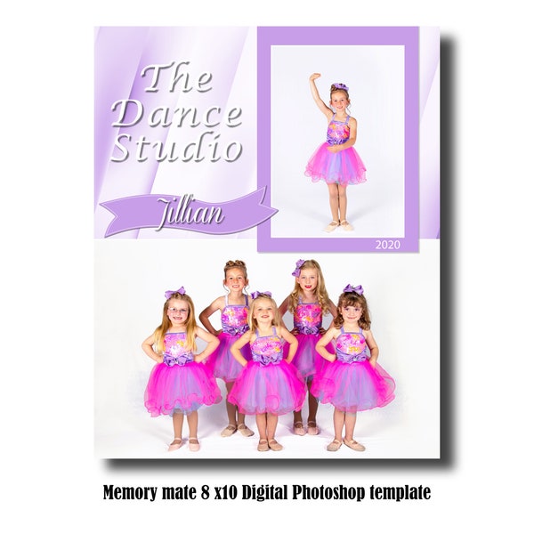 8x10 Memory Mate Digital Photoshop Template - Dance / Sports PSD Photoshop Template - Digital File Only