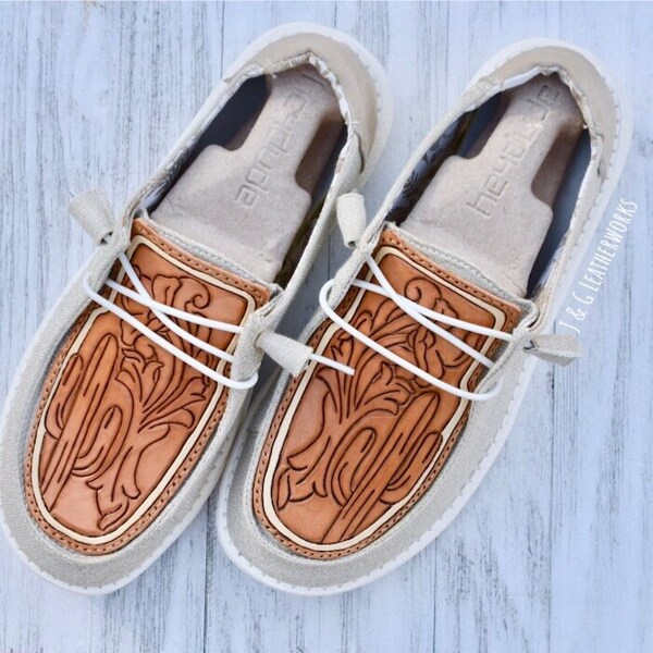 custom leather hey dudes womens