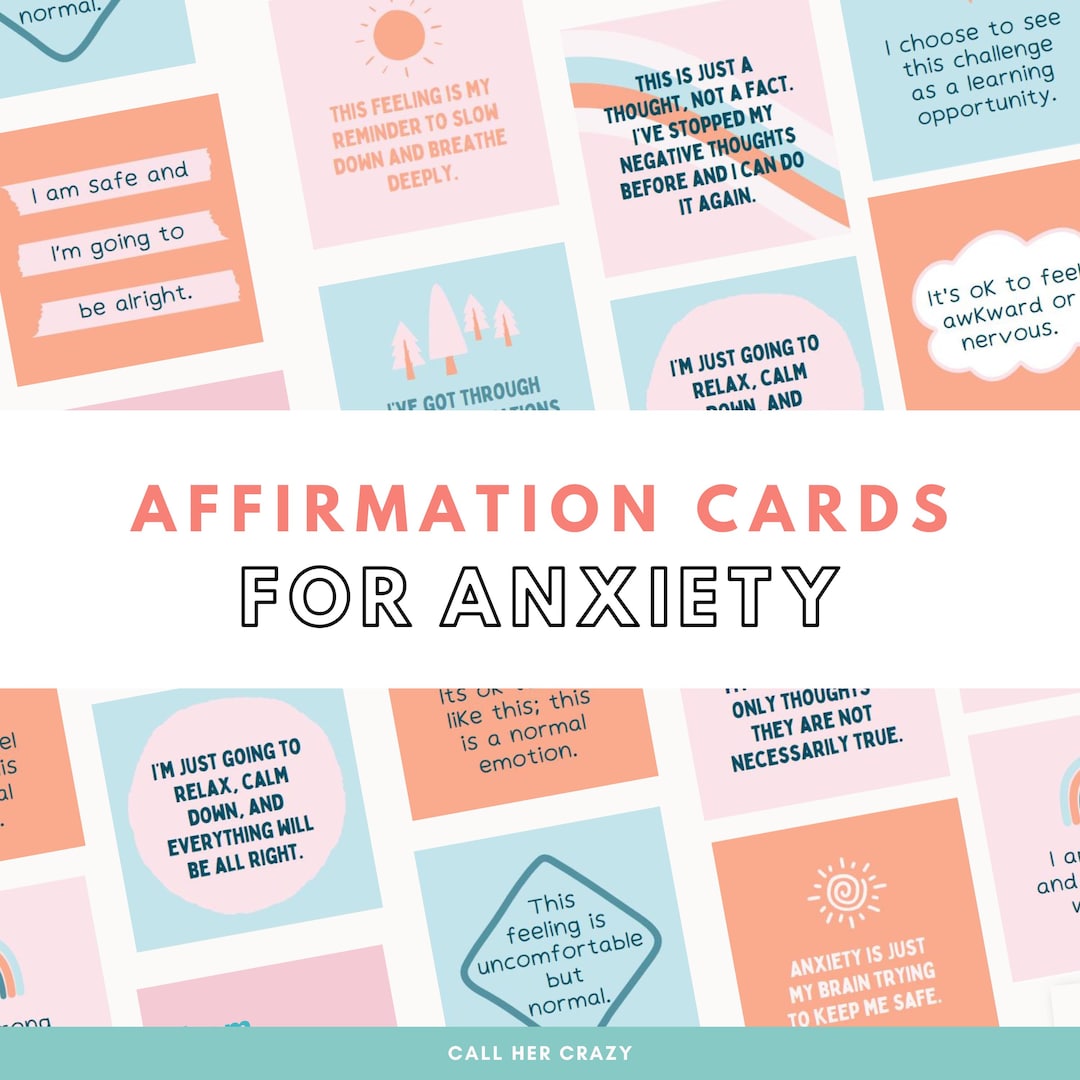 Affirmations for Anxiety / Set of 30 Printable Cards / Digital Download ...