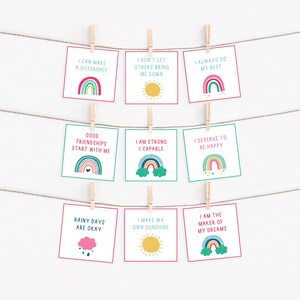 Affirmation Karten für kleine Mädchen / positive Worte für Kinder / Satz von 24 druckbare Karten / DIGITAL DOWNLOAD