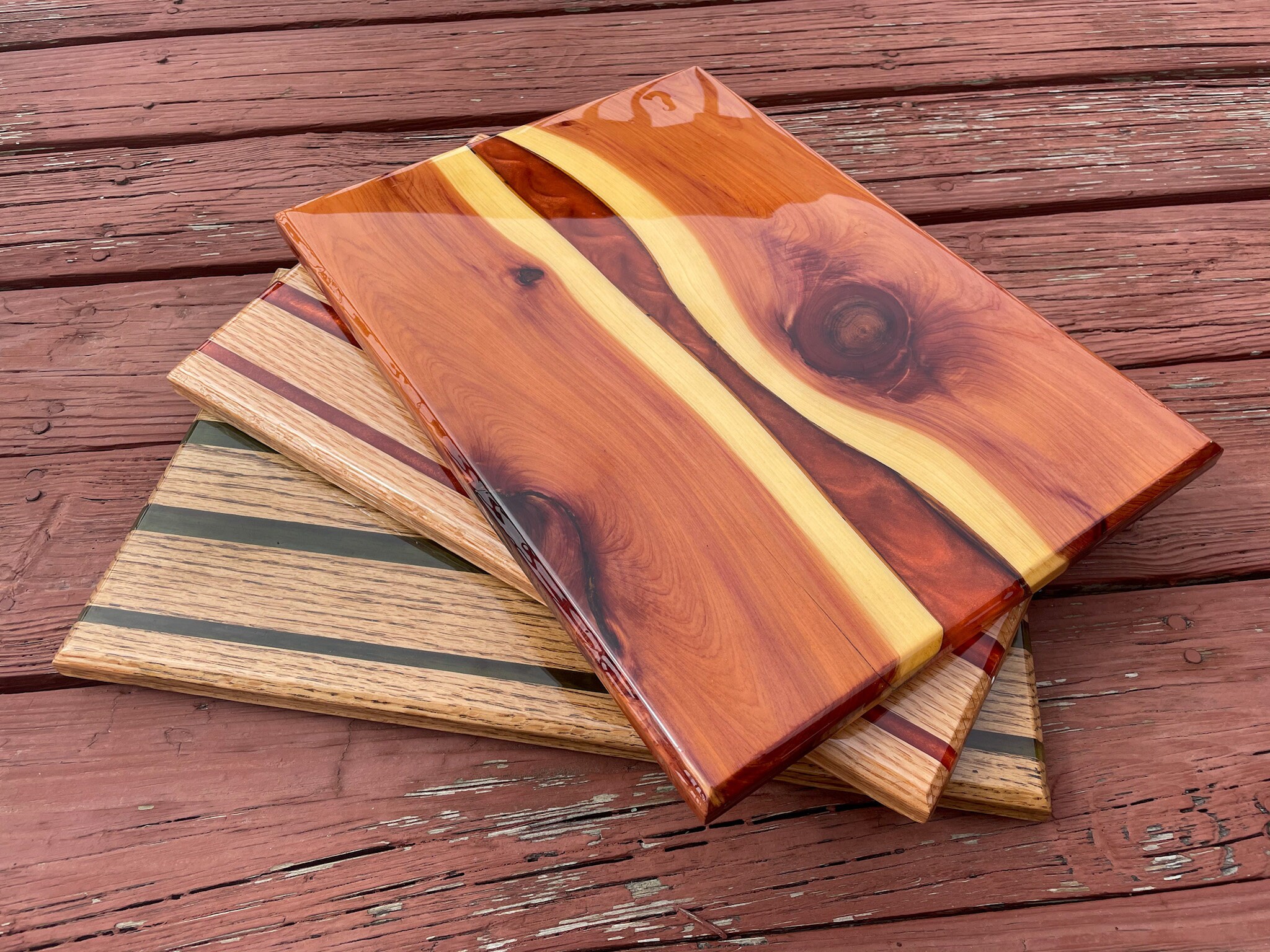 Wood and Resin Serving Boards Etsy
