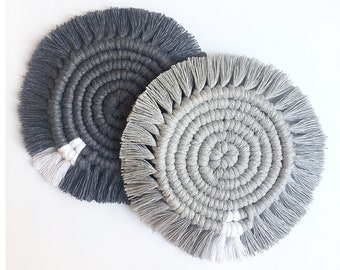 Macrame Coasters, Coffee Coaster, Table Decor, Bohemian Accessories, Boho Decor, Gifts - SET OF 2