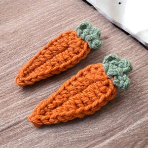 Carrot Cutie Crochet Hair Barrettes
