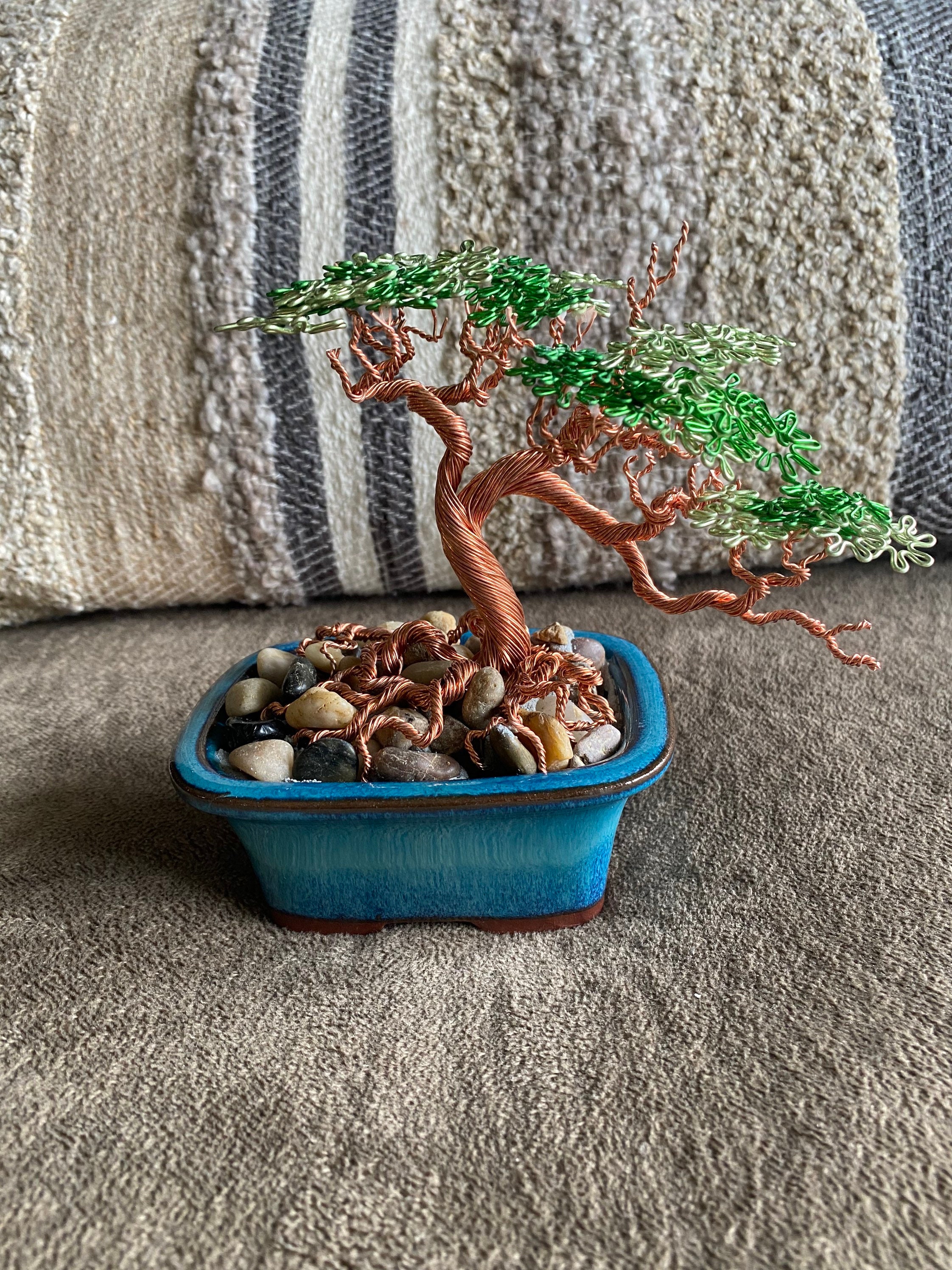 Handcrafted copper wire bonsai tree art. Etsy