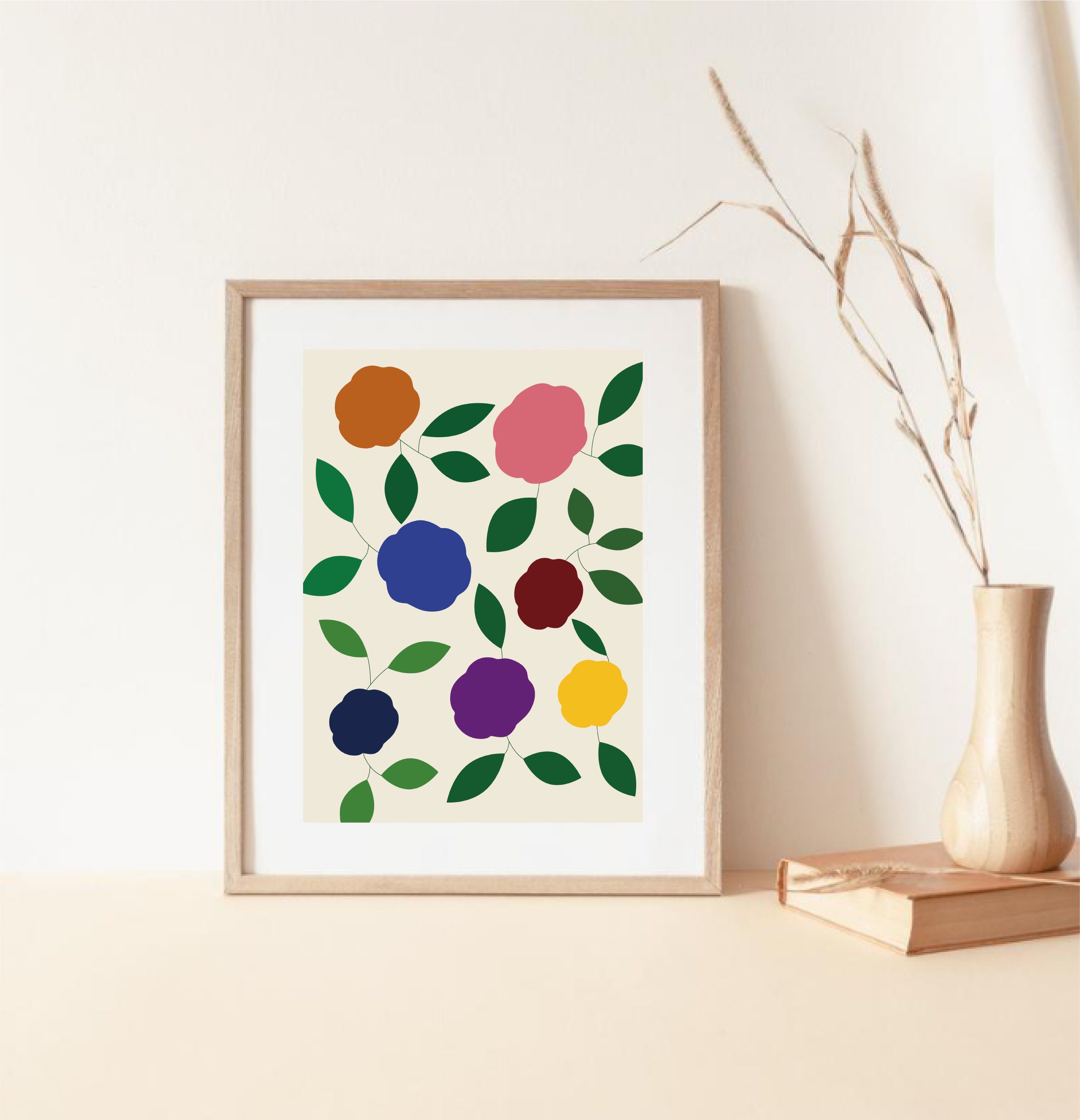 Botanical Wall Art Colorful Flower Flower Print Plant Wall Etsy