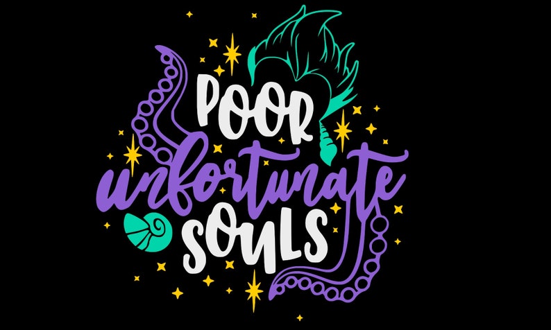 Ursula svgs. Villain's. Cricut cut files. Custom T-Shirts. Poor Souls. Little Mermaid svgs. 