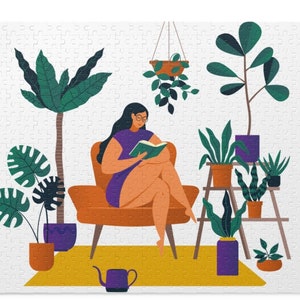 Puzzle Plant Lady (120, 252, 500 elementów), Puzzle, Prezent dla Miłośnika Roślin, Puzzle Roślin Botanicznych, Puzzle Dla Dorosłych