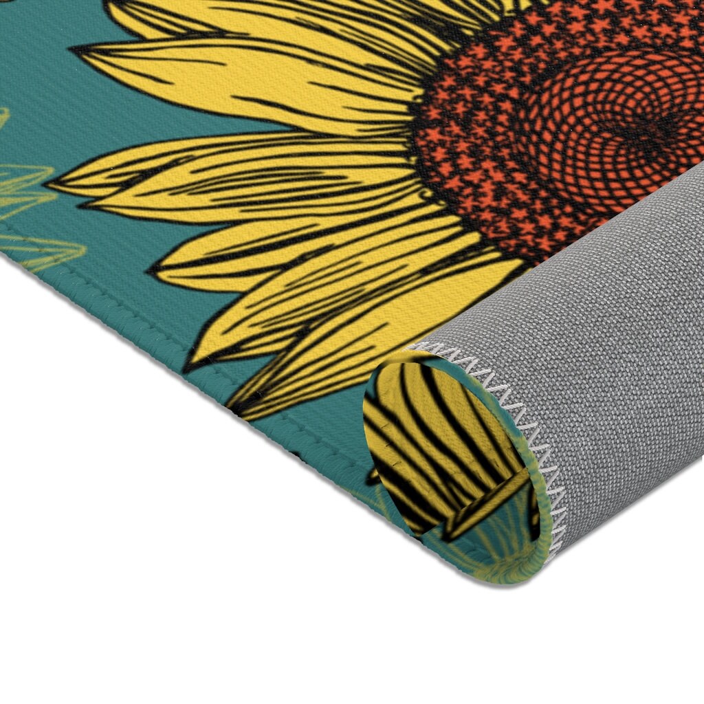Sunflower Area Rug Sunflower Door Mat Sunflower Carpet - Etsy