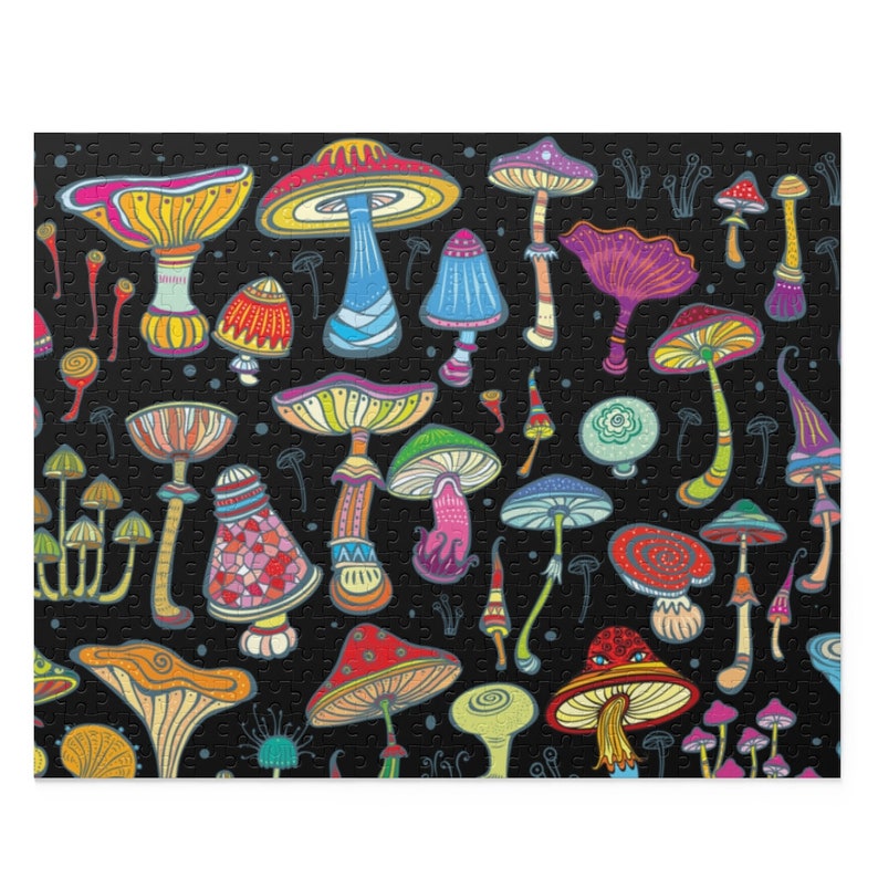 Magic Mushroom Puzzle 120, 252, 500-Piece, Custom Puzzle, Trippy Mushrooms, Mushroom Gift, Fungi Gift, Mushroom Lovers Gift, Adult Puzzle image 4