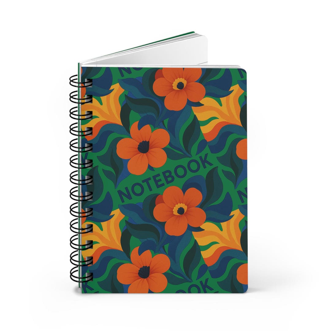 Colorful Floral Spiral Bound Journal | Motivational Notebook for ...