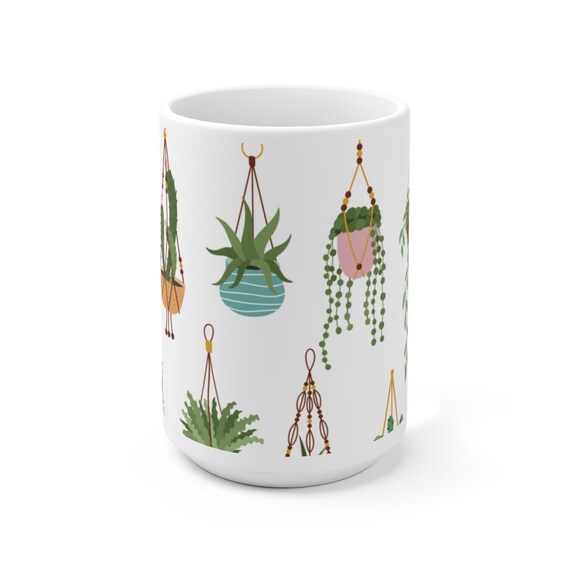 Cute Plant Mug Houseplant Coffee Mug Plant Lover Mug Gift Etsy
