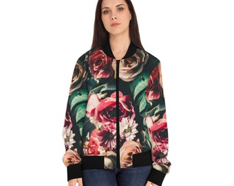 Floral Print Bomber Jacket: Retro Botanical Style