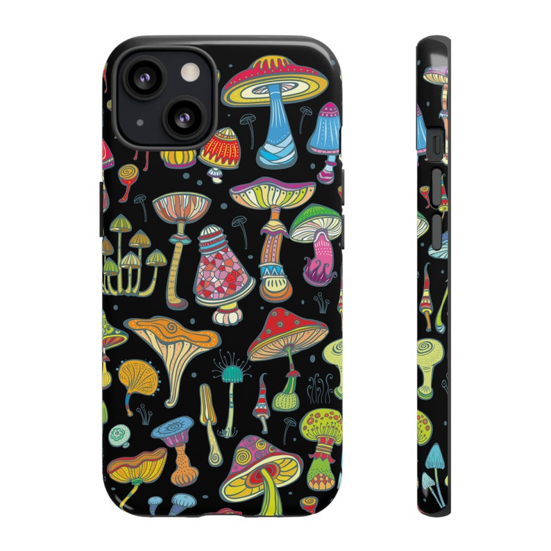 Trippy Mushroom iPhone Apple Tough Case, iPhone 15 14 Pro Max, iPhone 13 12 11, Samsung Galaxy S23 Plus S20 S21 S22, Mushroom Phone Cover image 2