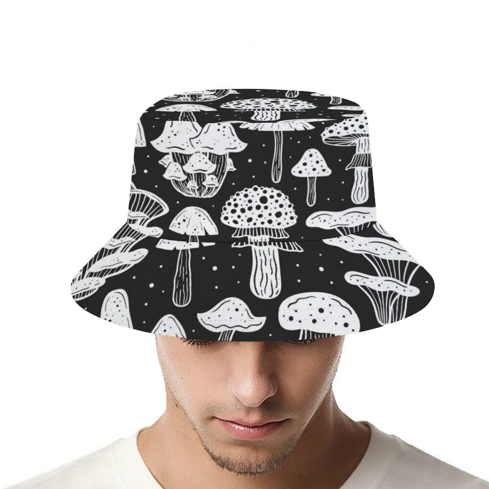 Unisex Mushroom Print Bucket Hat 