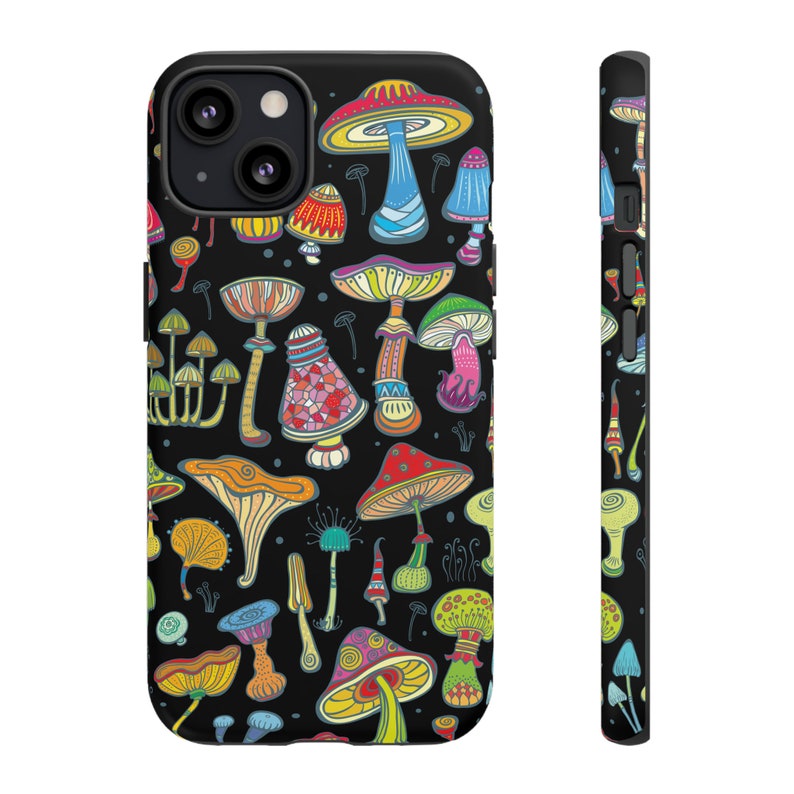 Trippy Mushroom iPhone Apple Tough Case, iPhone 15 14 Pro Max, iPhone 13 12 11, Samsung Galaxy S23 Plus S20 S21 S22, Mushroom Phone Cover image 3
