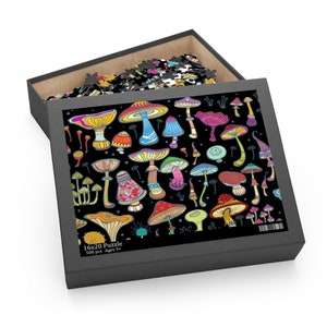 Magic Mushroom Puzzle 120, 252, 500-Piece, Custom Puzzle, Trippy Mushrooms, Mushroom Gift, Fungi Gift, Mushroom Lovers Gift, Adult Puzzle image 1