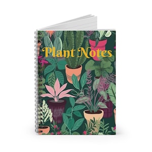 Plant Notebook Journal, Garden Planner, Writing Journal Diary, Plant Gift, Plant Lover, Spiral Rule Lined