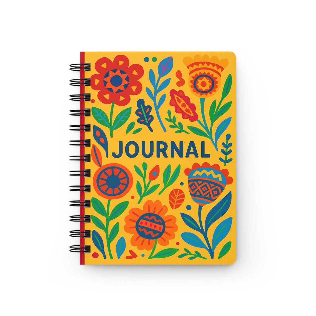 Vibrant Floral Journal, Spring Flowers Notebook, Colorful Floral Diary ...