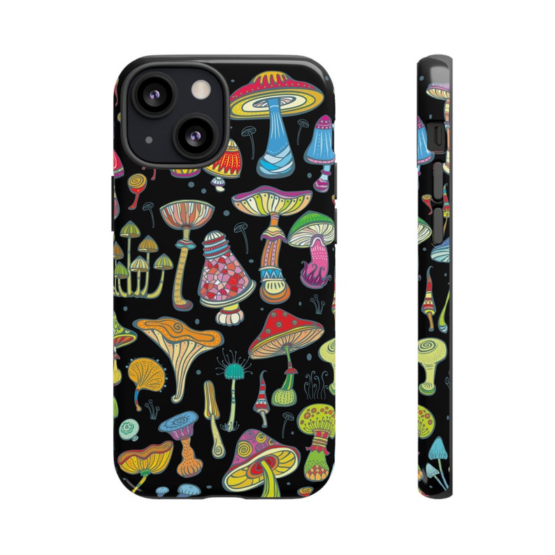 Trippy Mushroom iPhone Apple Tough Case, iPhone 15 14 Pro Max, iPhone 13 12 11, Samsung Galaxy S23 Plus S20 S21 S22, Mushroom Phone Cover image 4