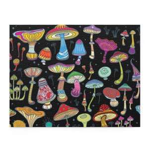 Magic Mushroom Puzzle 120, 252, 500-Piece, Custom Puzzle, Trippy Mushrooms, Mushroom Gift, Fungi Gift, Mushroom Lovers Gift, Adult Puzzle image 2