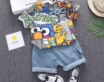 Sesame Street Elmo birthday shirt set 2T