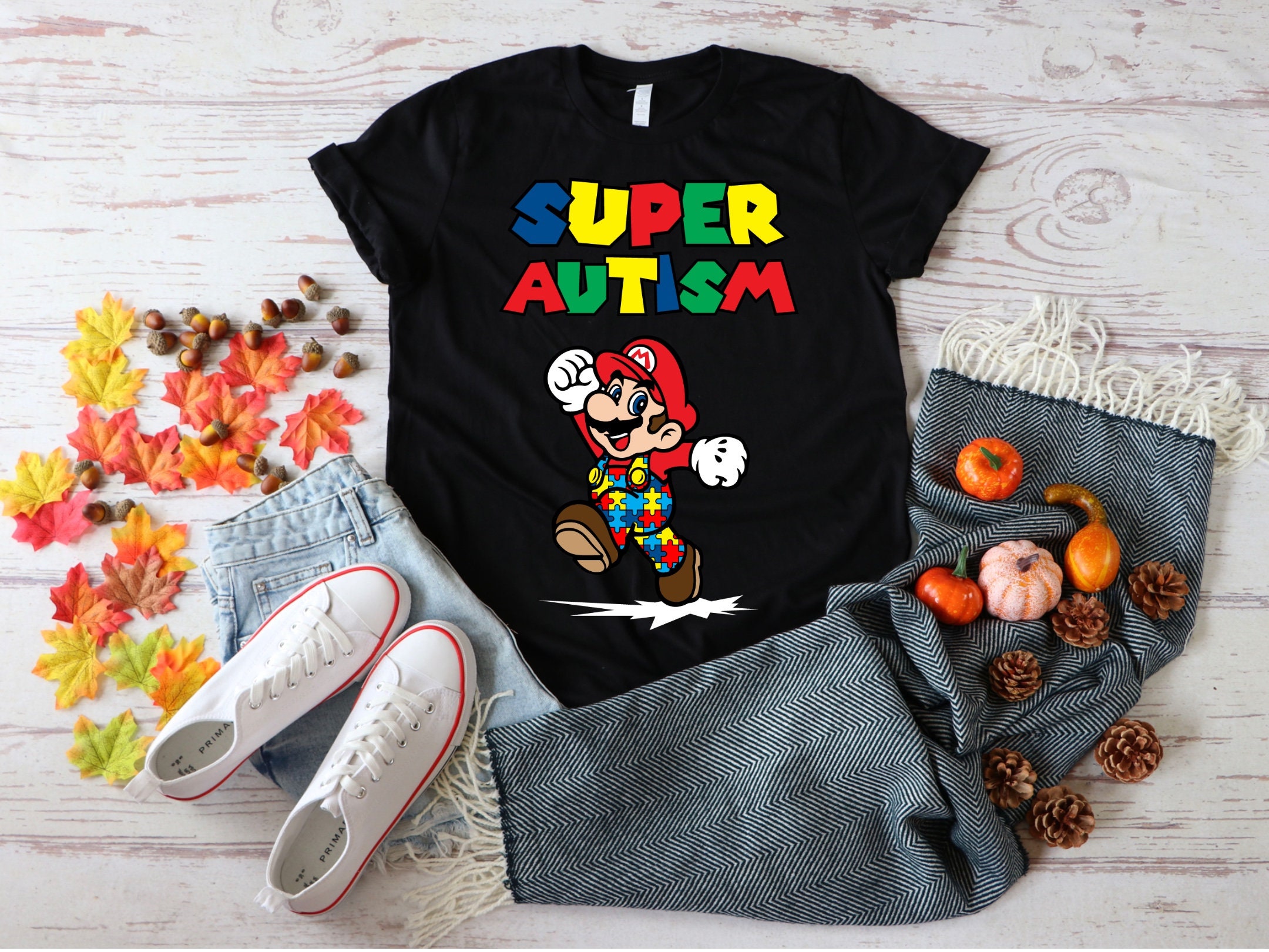 Discover Camiseta Súper Autism Súper Mario Lindo Divertido para Hombre Mujer