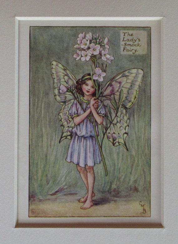 Flower Fairies/fairy: the LADYS SMOCK FAIRY, Spring Fairy, Vintage Print,  1930's/40's, by Cicely Mary Barker, Mounted - Etsy
