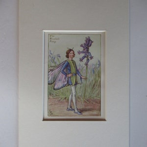 Flower Fairies/Fairy: The BLUEBELL FAIRY, Spring Fairy, Vintage Print, 1930&#39;s/40&#39;s, by Cicely Mary Barker, Mounted