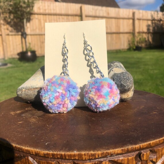 Etsy pom pom clearance earrings