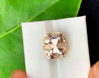 Natural Sherry Topaz Gemstone: 10.65 Carat Cushion Cut