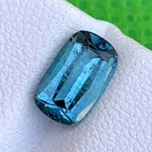 Natural Tourmaline Gemstones, Picton Blue Color Tourmaline Gemstone Cushion Tourmaline For Jewelry October Birthstone -  1.55 CT  9*5*3.5 mm