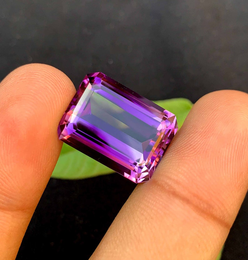 Emerald Cut Amethyst Gemstone, Deep Purple Amethyst Loose Gemstone, Jewelry Making, Amethyst Ring, Fine Cut Stone, Amethyst- shops 23.50 Carats