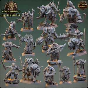 14 PC Zeithammer’s Green Brigade / Orc Miniatures / D&D / Tabletop RPG / Daybreak Miniatures