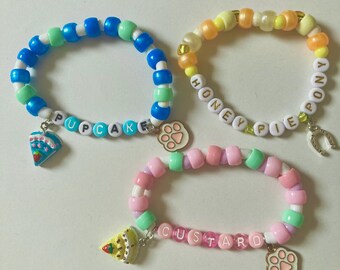 Strawberry Shortcake & Rainbow Brite inspirierte Kandi Armbänder
