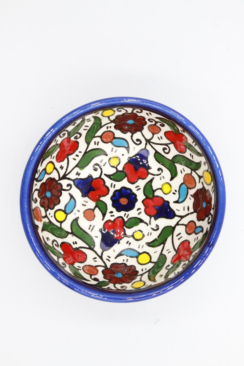 Hand Made Hand Painted Ceramic Bowl Round Bowls Flowers - Etsy
